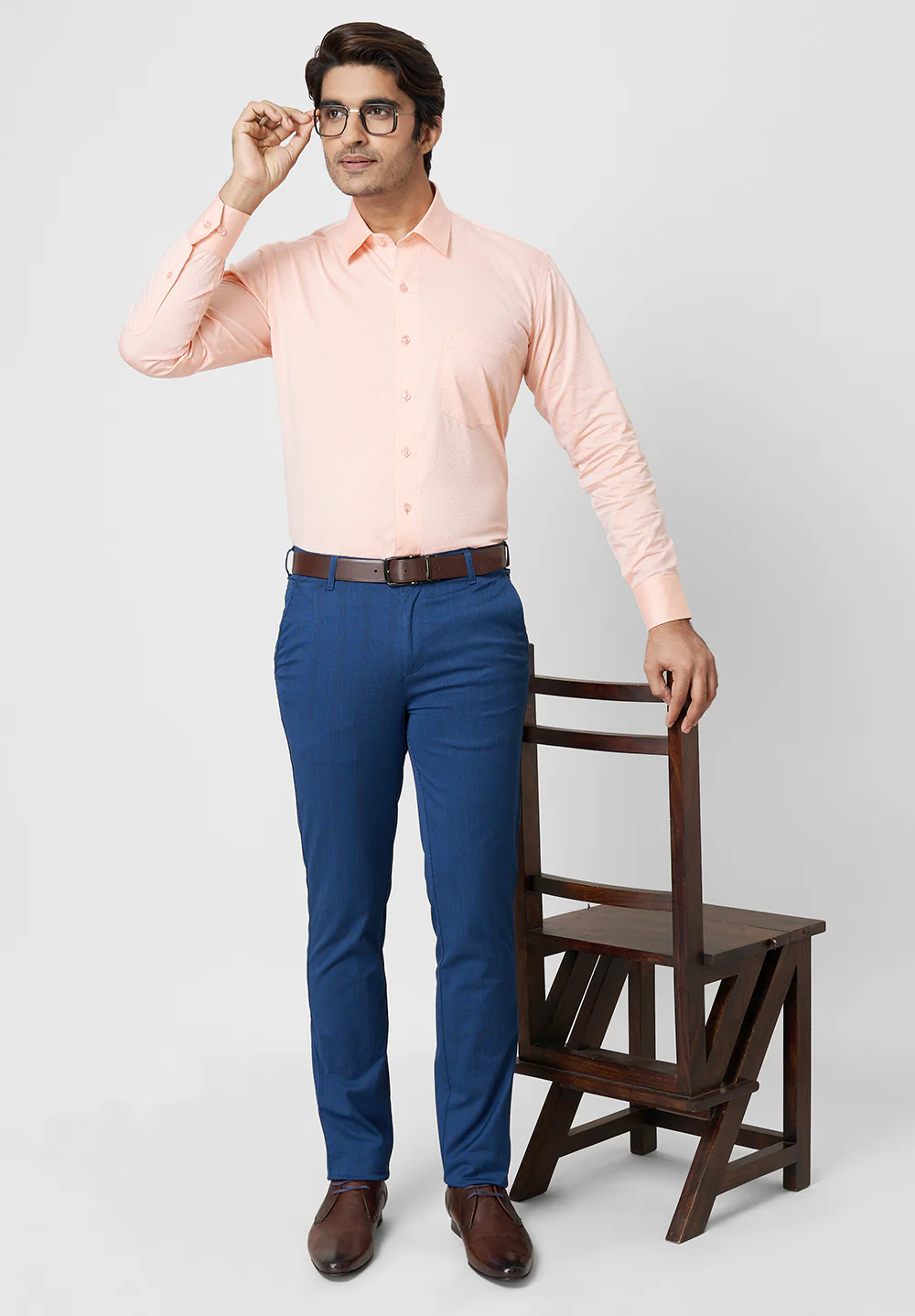 Men Orange Regular Fit Formal Shirt - Image 4