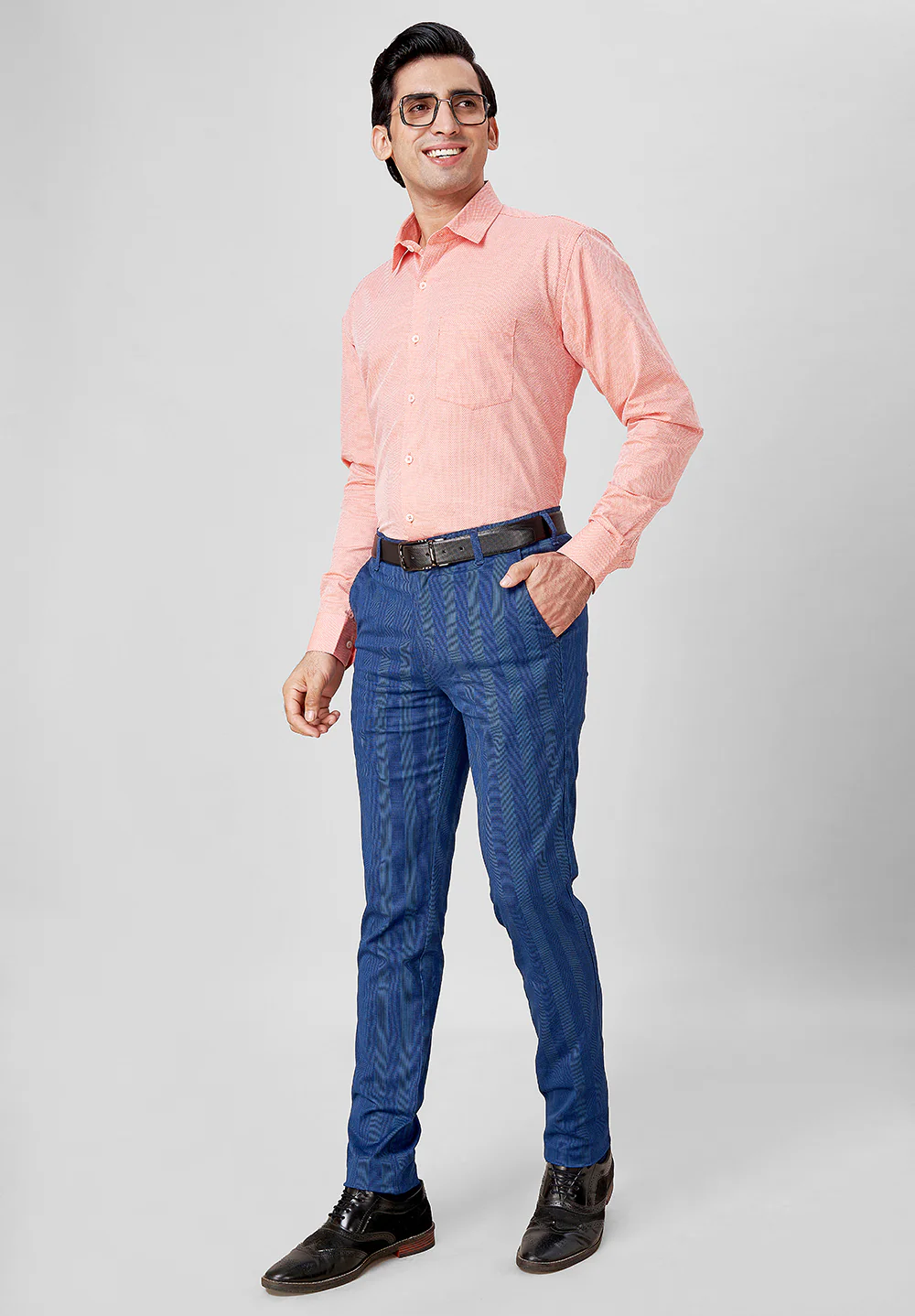 Men Orange Slim Fit Formal Shirt - Image 2