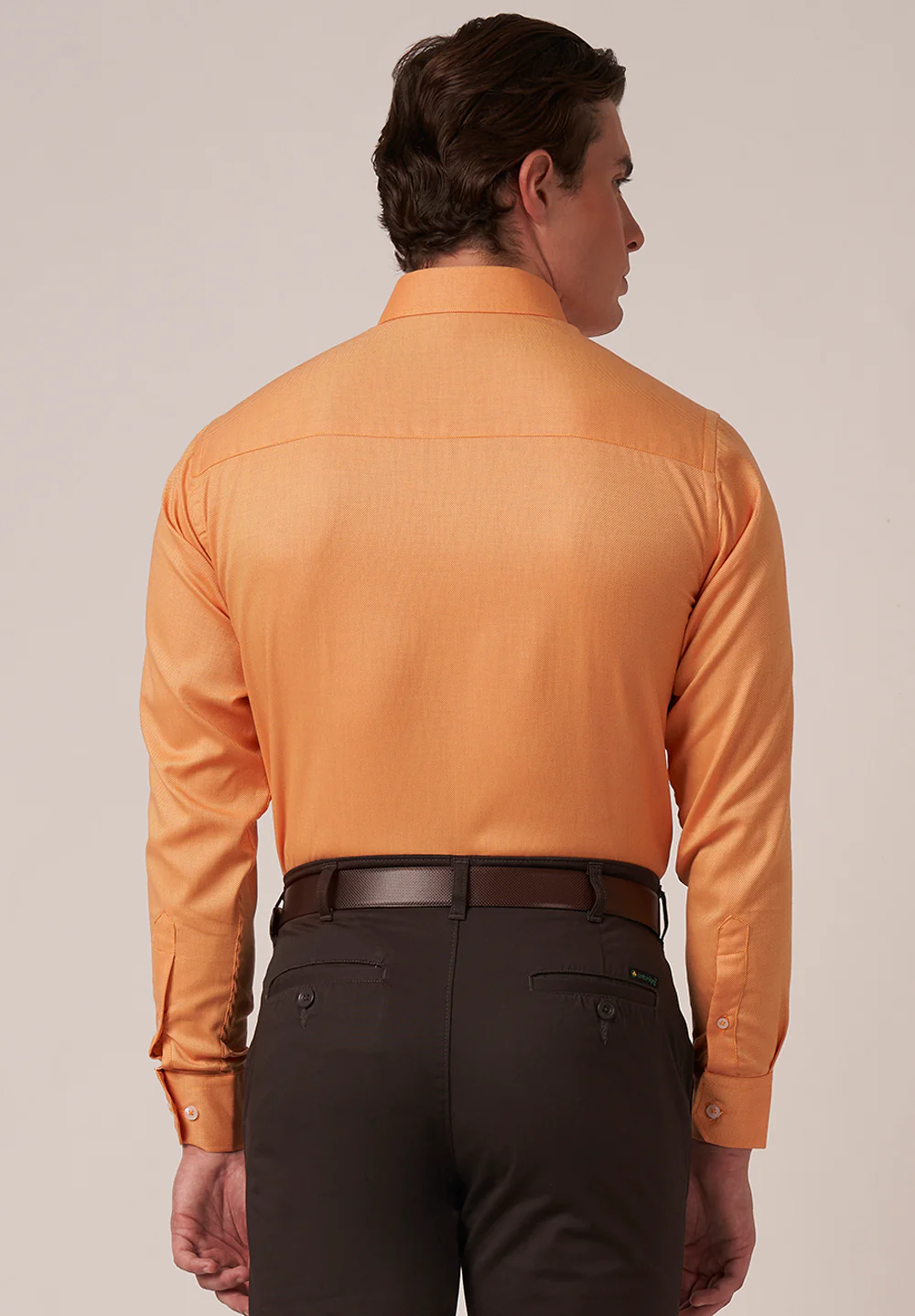 Men Orange Slim Fit Formal Shirt - Image 3