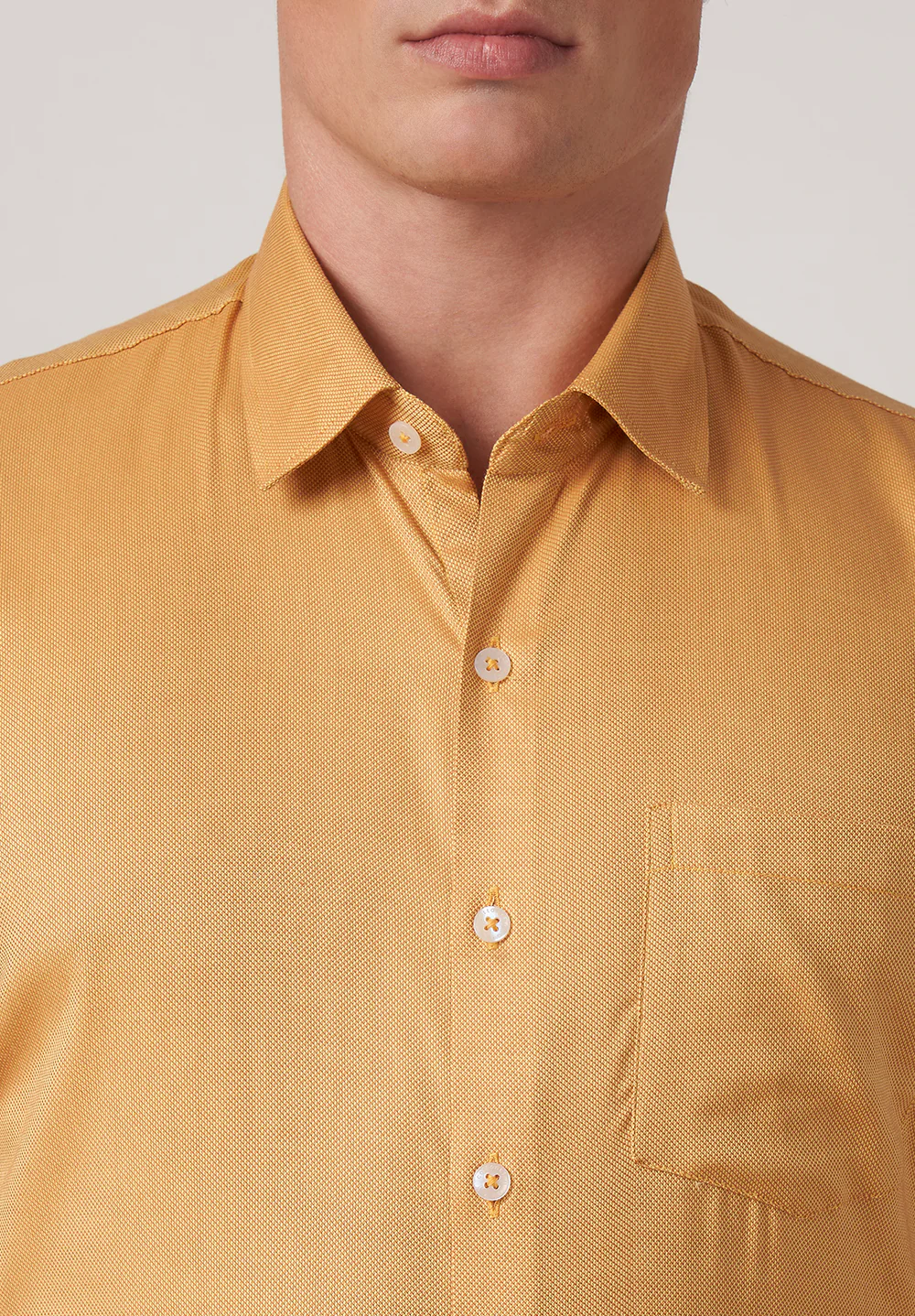 Men Orange Slim Fit Formal Shirt - Image 5