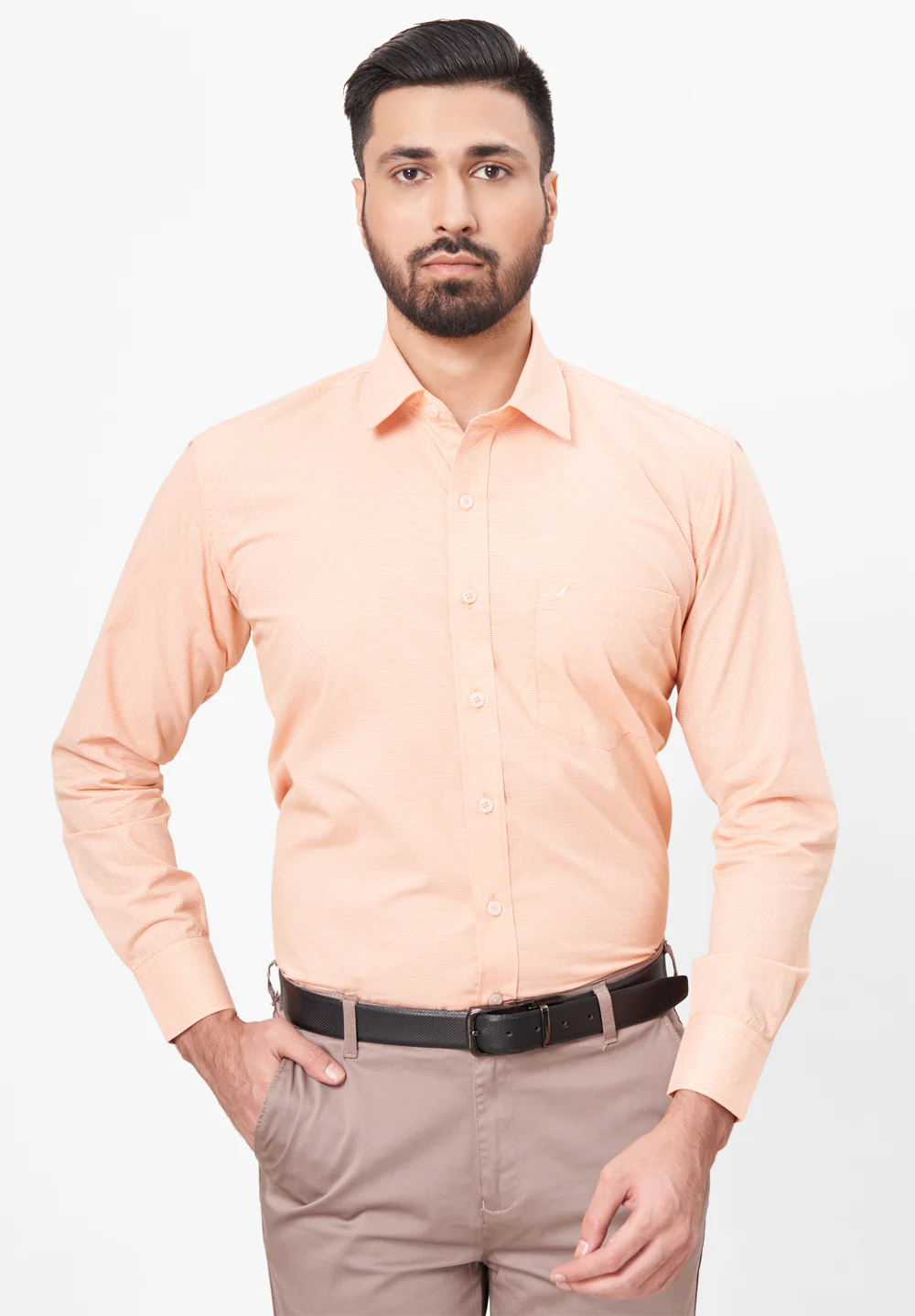 Men Orange Regular Fit Formal Shirt