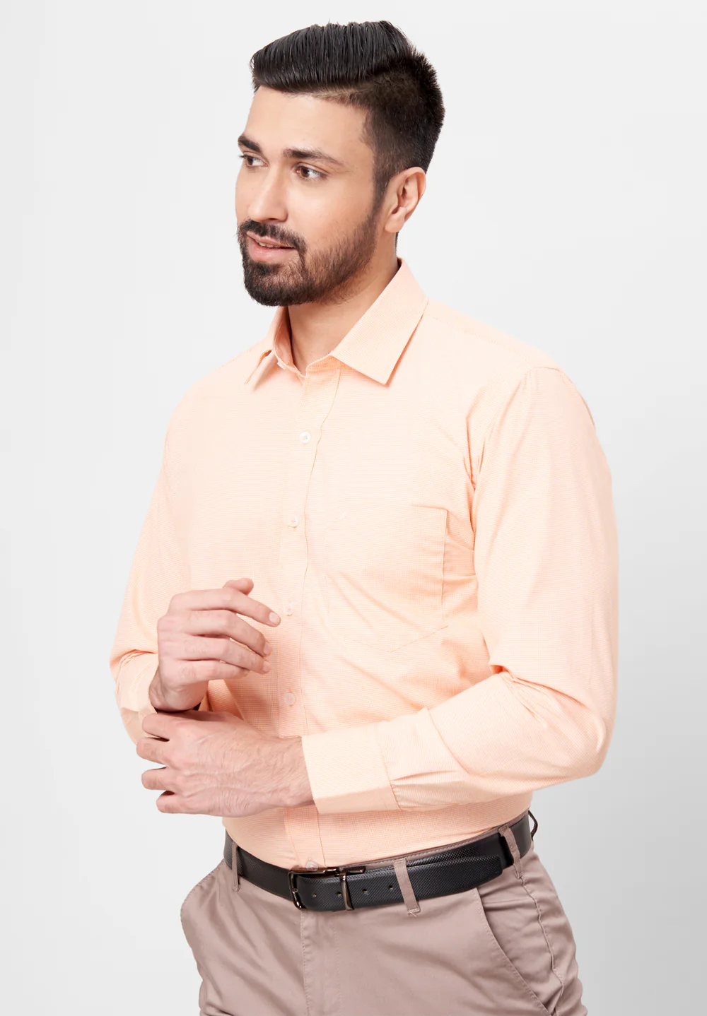 Men Orange Regular Fit Formal Shirt - Image 4