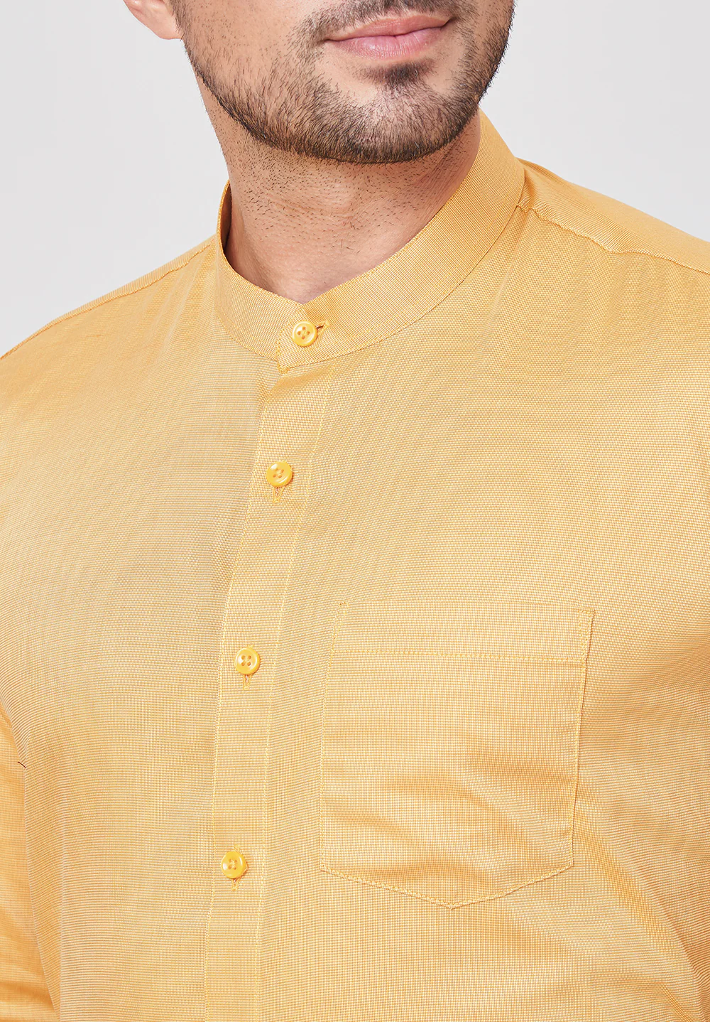 Men Orange Slim Fit Formal Shirt - Image 4