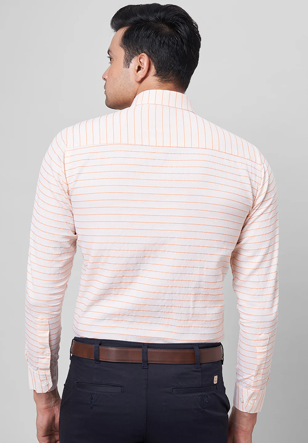 Men Orange Slim Fit Formal Shirt - Image 2