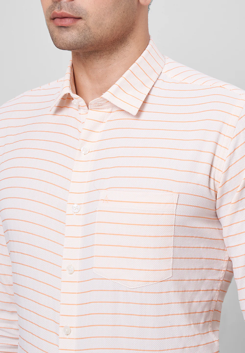 Men Orange Slim Fit Formal Shirt - Image 4
