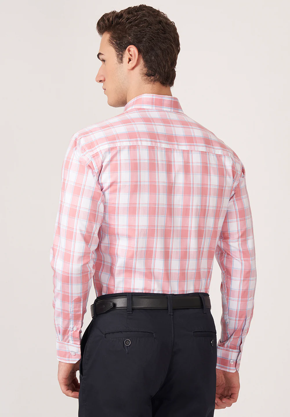 Men Peach Slim Fit Formal Shirt - Image 3