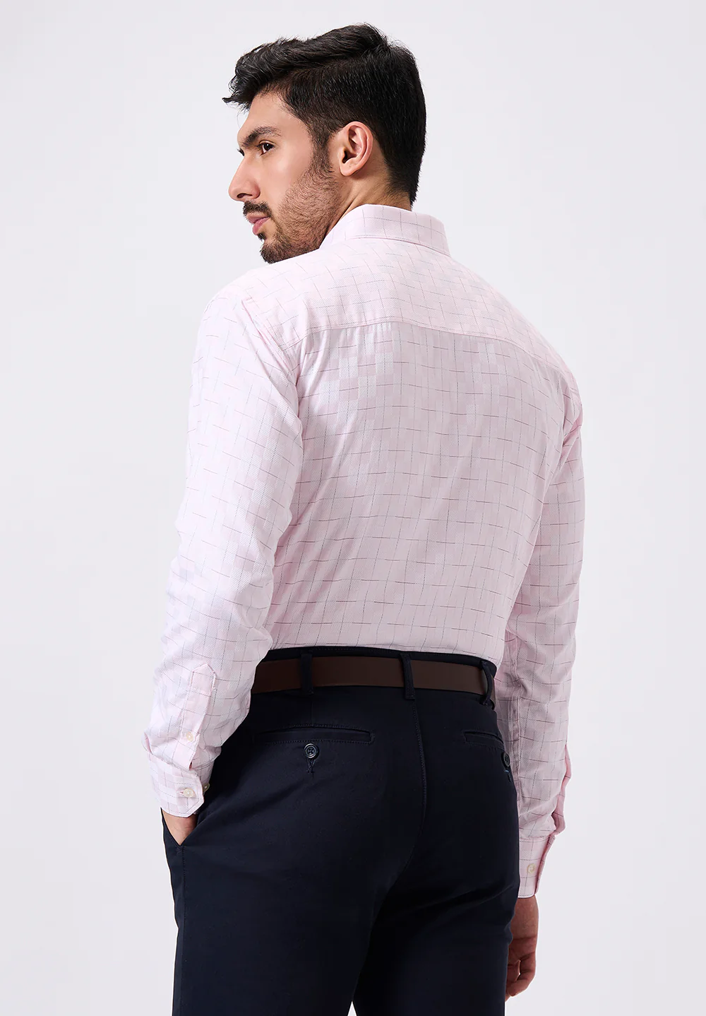 Men Peach Regular Fit Formal Shirt - Image 2