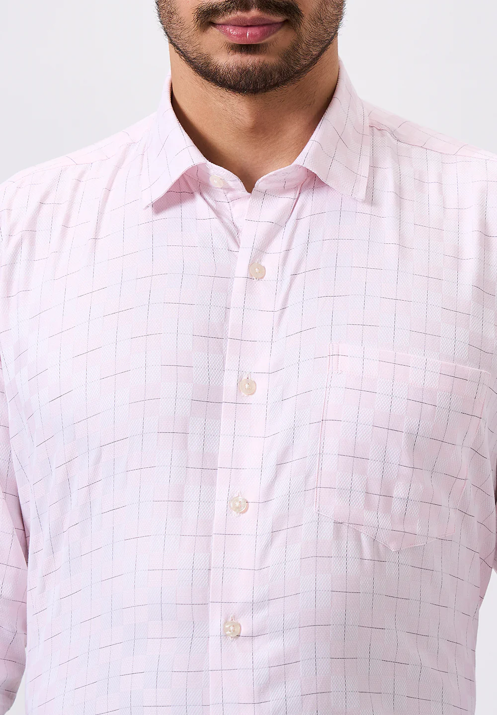Men Peach Regular Fit Formal Shirt - Image 4