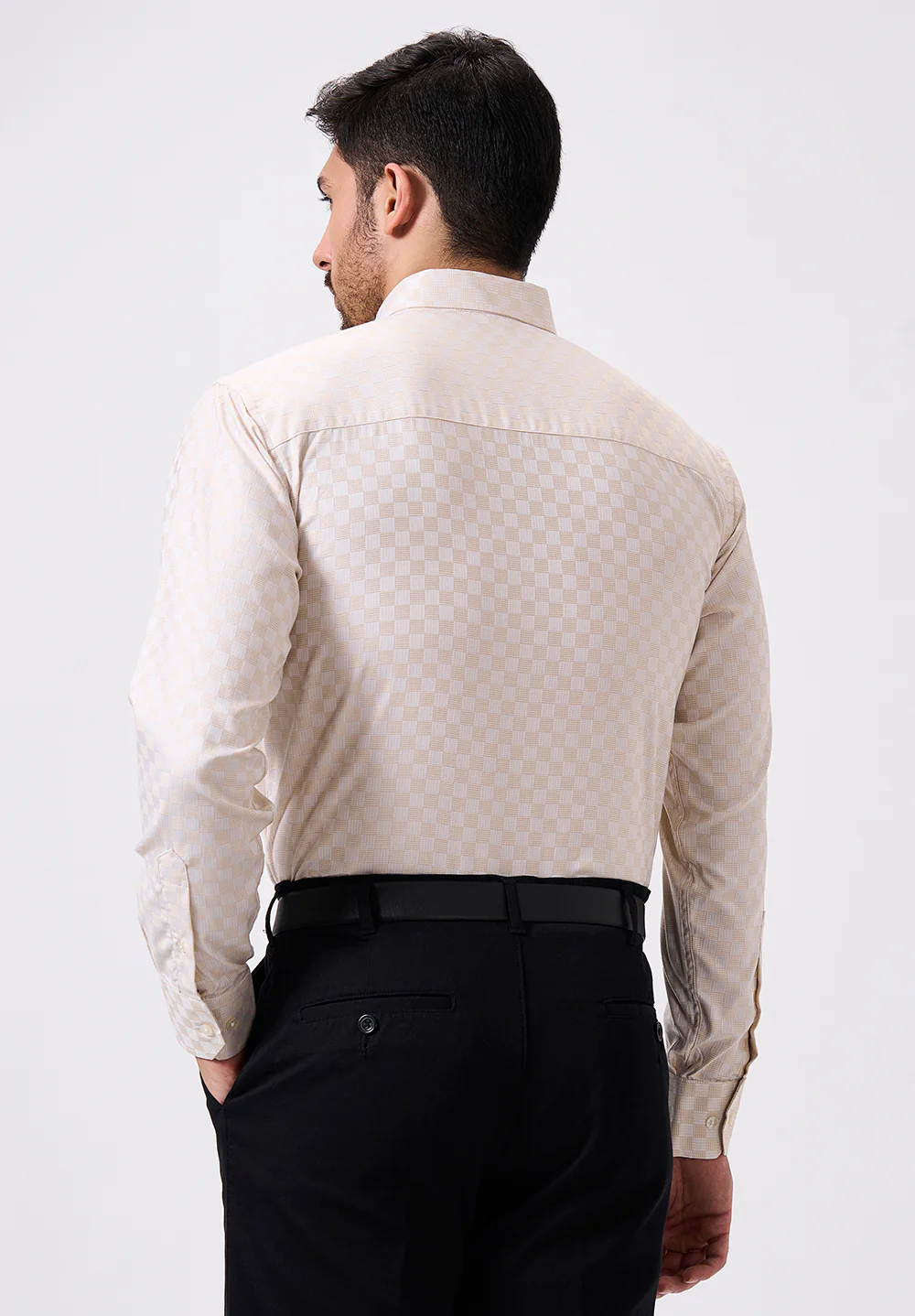 Men Peach Regular Fit Formal Shirt - Image 2