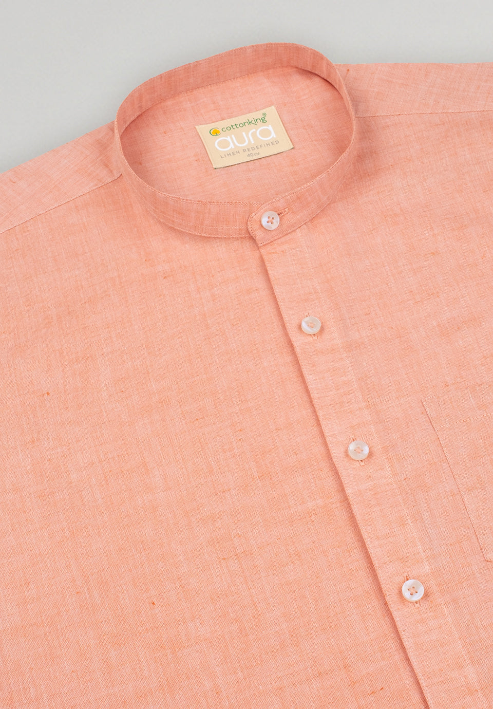 Men Peach Slim Fit Formal Shirt - Image 3