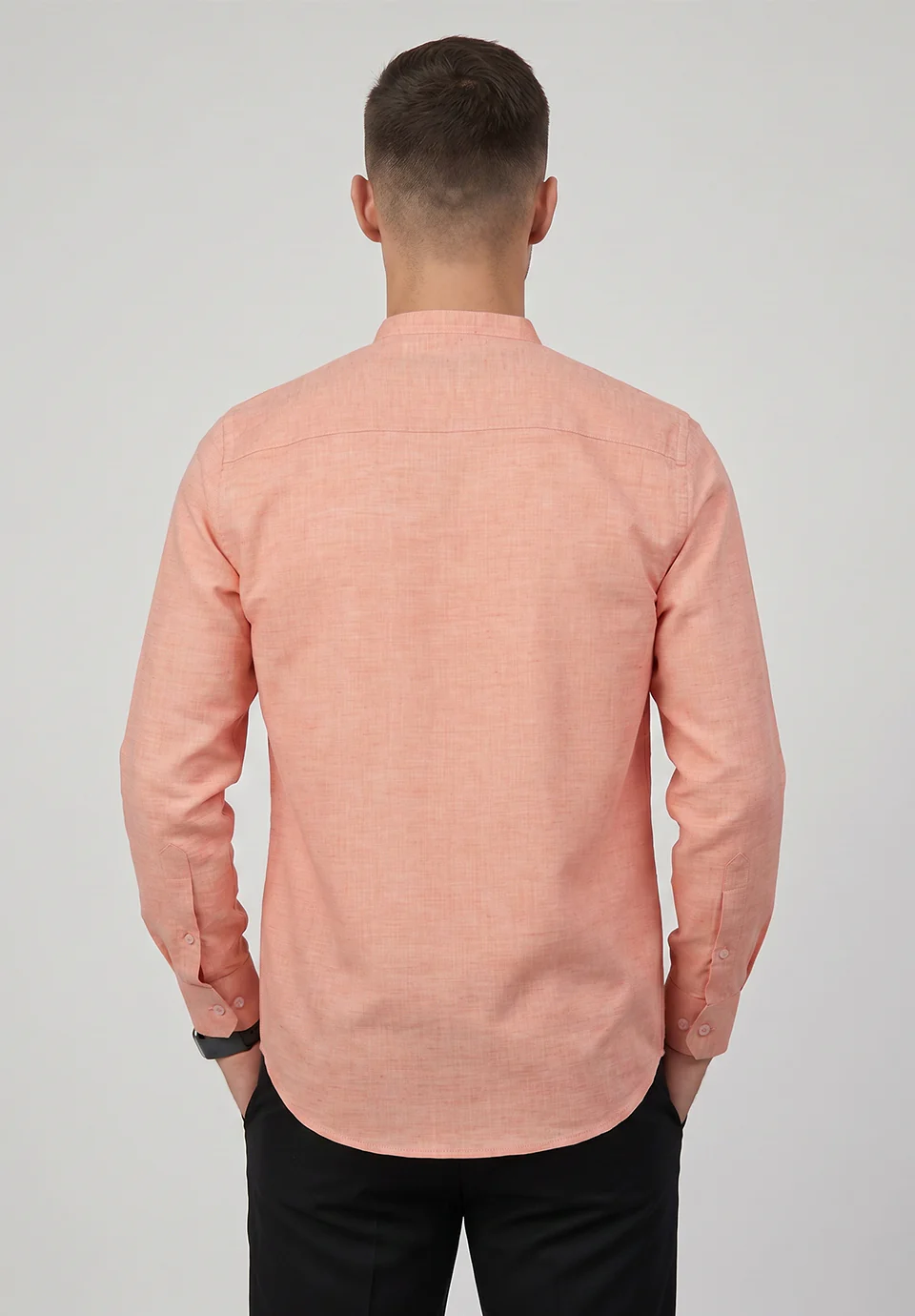Men Peach Slim Fit Formal Shirt - Image 5