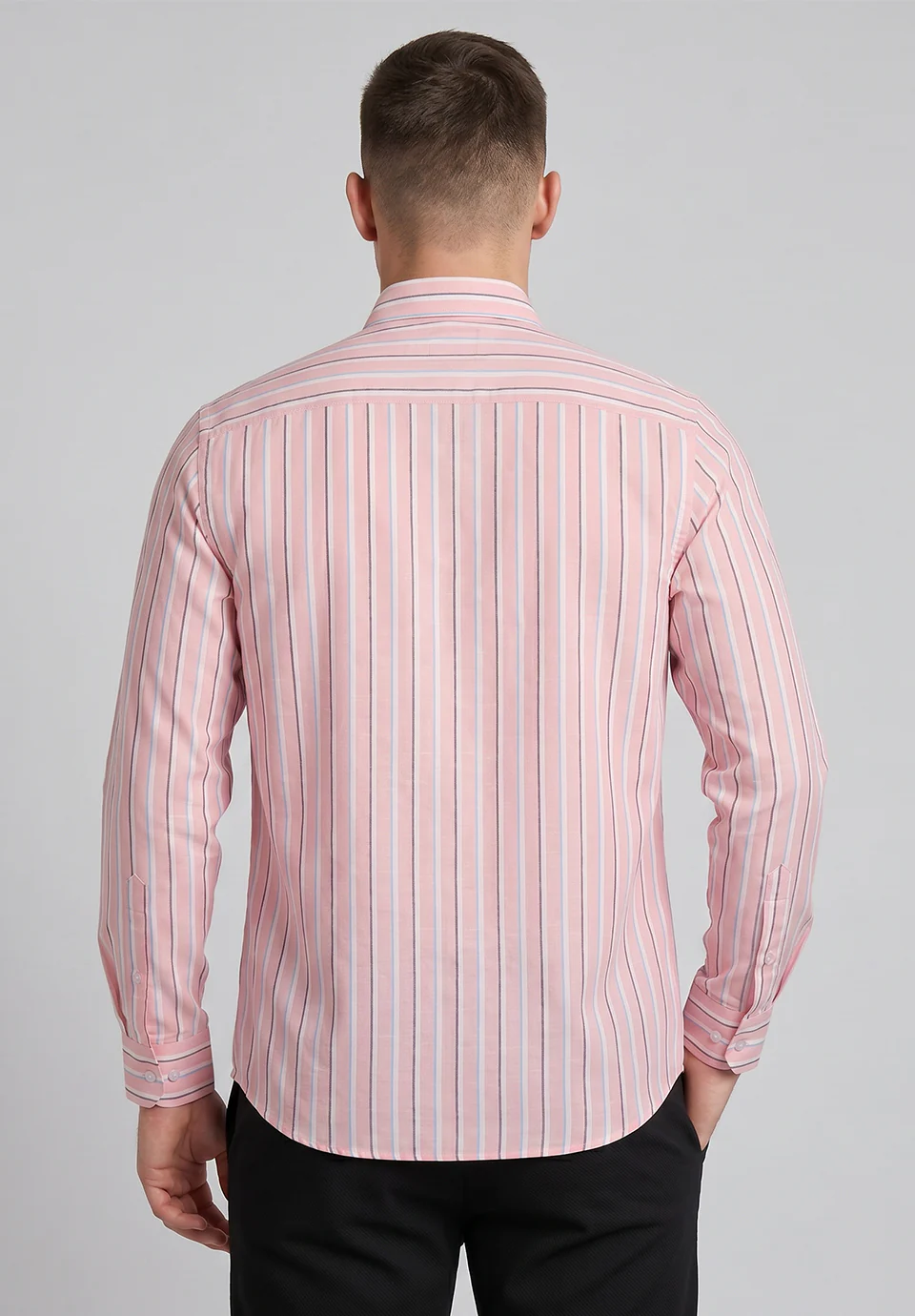 Men Peach Slim Fit Formal Shirt - Image 5