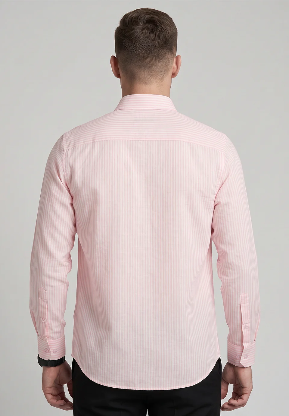 Men Peach Slim Fit Formal Shirt - Image 2