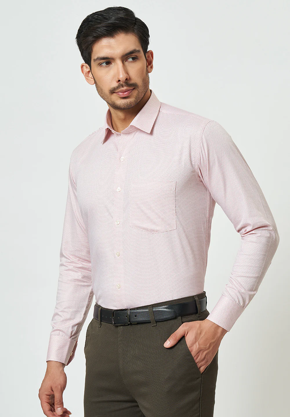 Men Pink Regular Fit Formal Shirt - Image 3