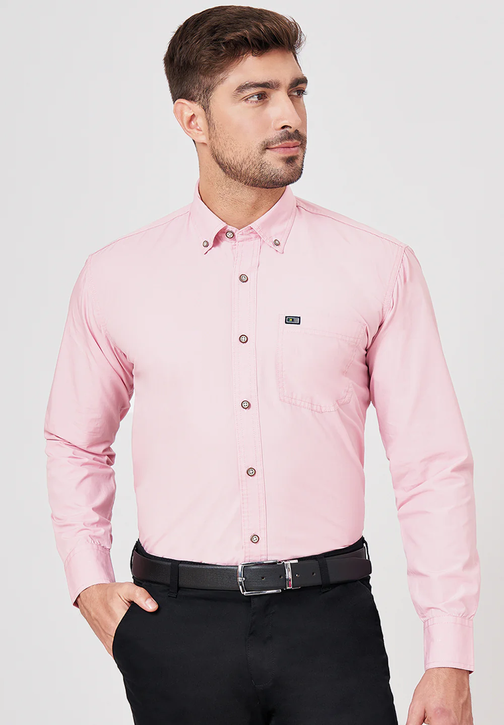 Men Pink Smart Fit Formal Shirt