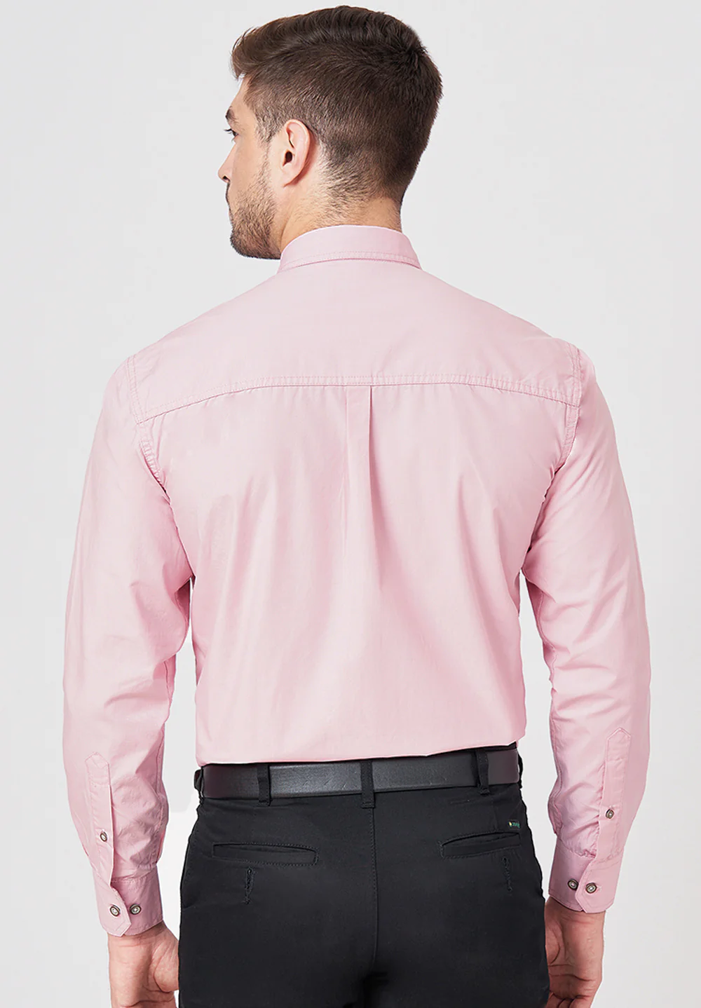Men Pink Smart Fit Formal Shirt - Image 3