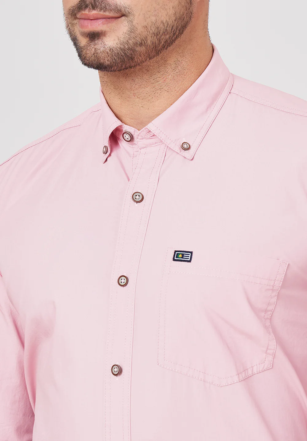 Men Pink Smart Fit Formal Shirt - Image 4