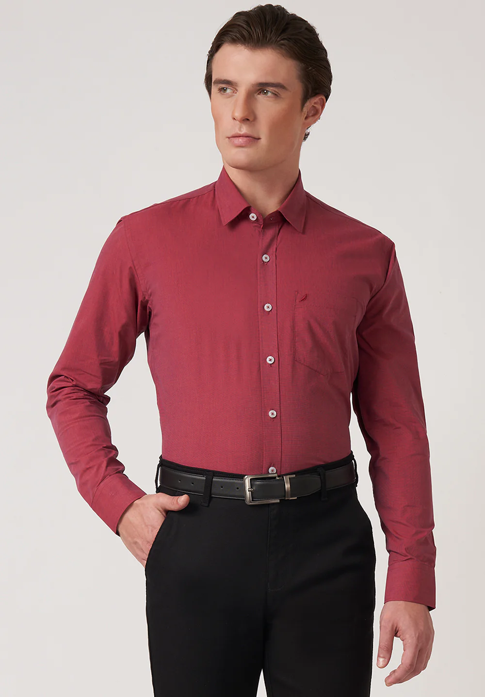 Men Red Slim Fit Formal Shirt