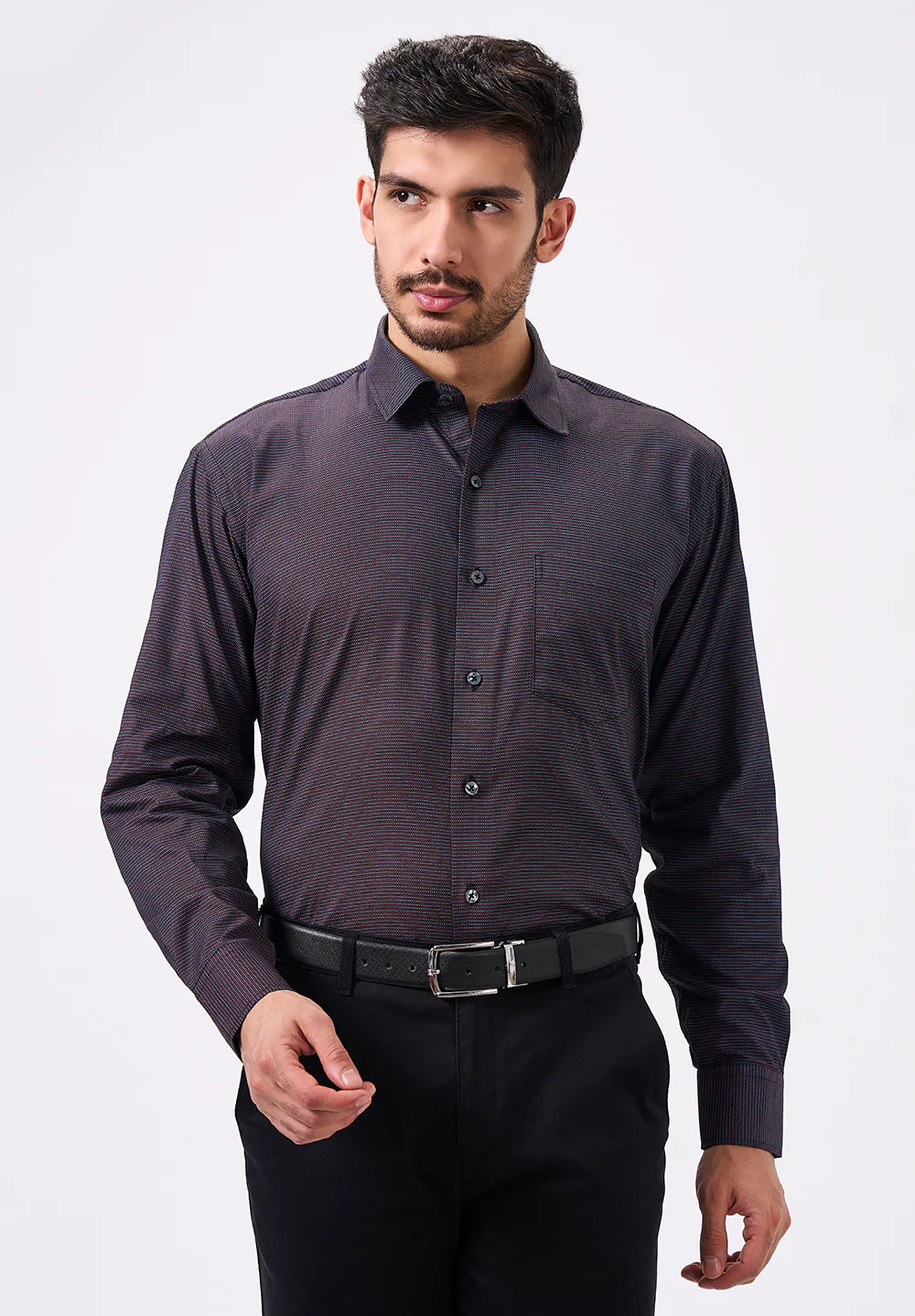 Men Purple Regular Fit Formal Shirt