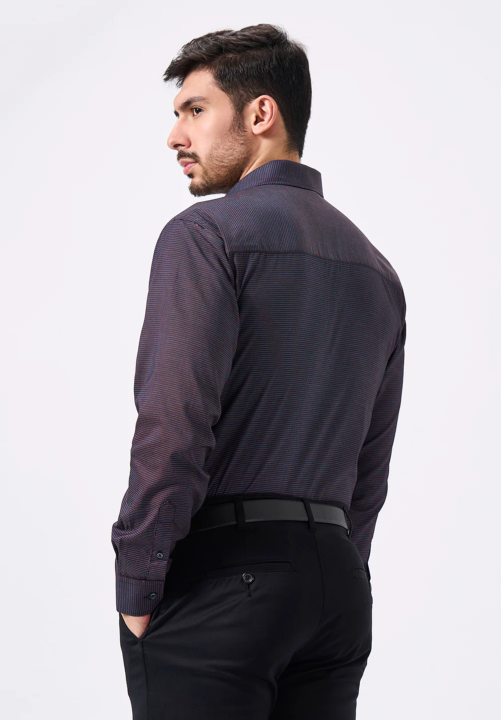 Men Purple Regular Fit Formal Shirt - Image 2