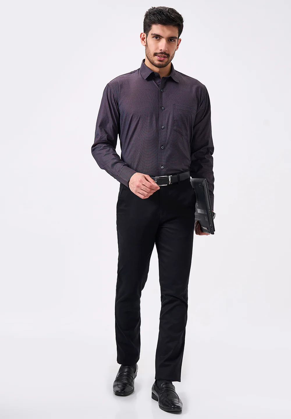 Men Purple Regular Fit Formal Shirt - Image 4