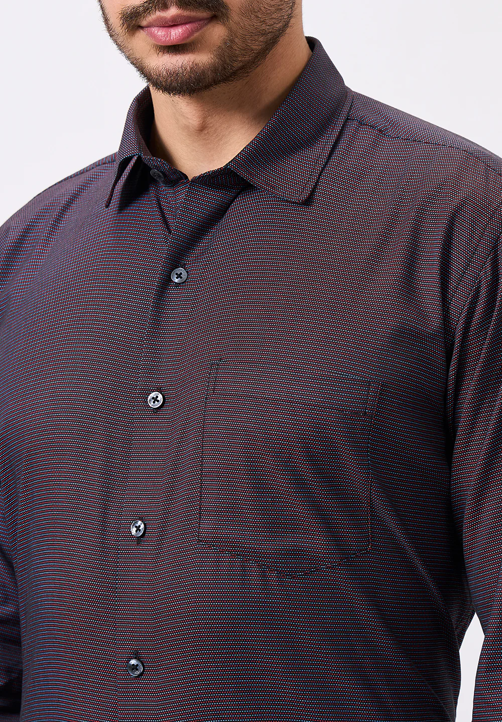 Men Purple Regular Fit Formal Shirt - Image 5