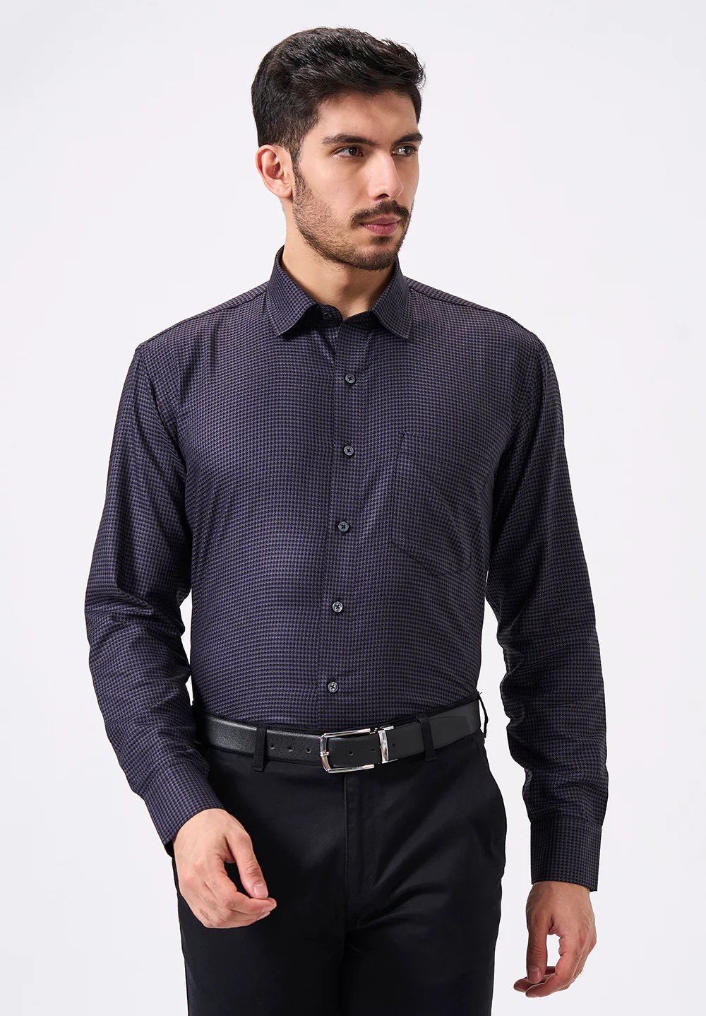Men Purple Regular Fit Formal Shirt