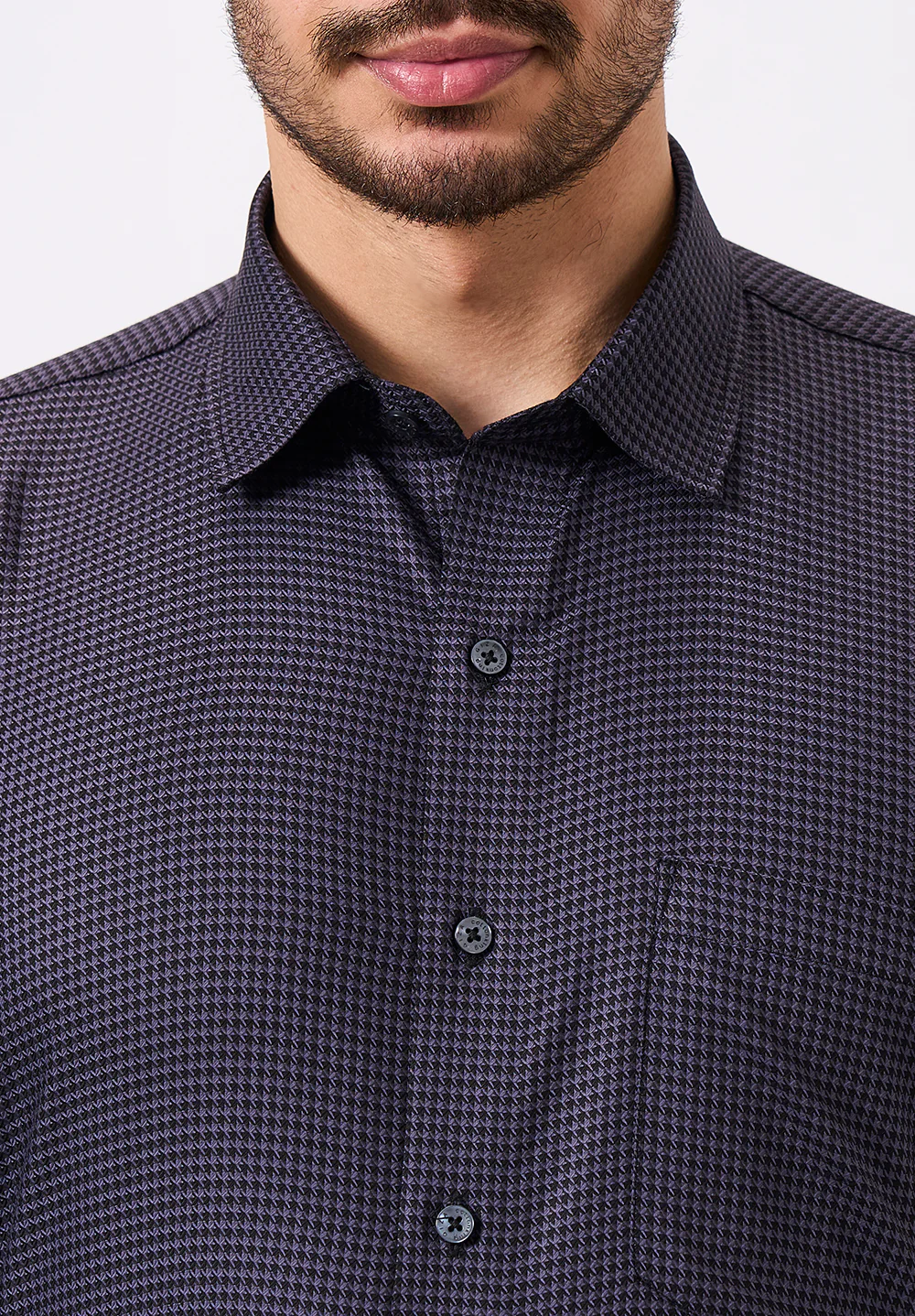 Men Purple Regular Fit Formal Shirt - Image 3