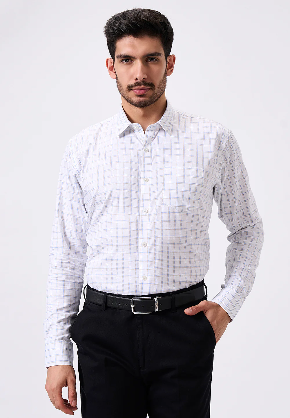 Men White Slim Fit Formal Shirt