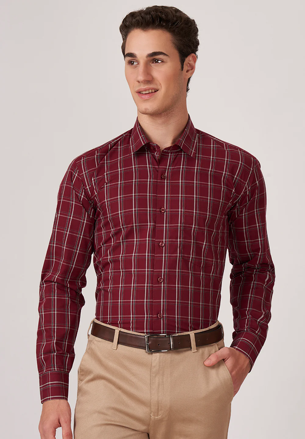 Men Red Regular Fit Formal Shirt