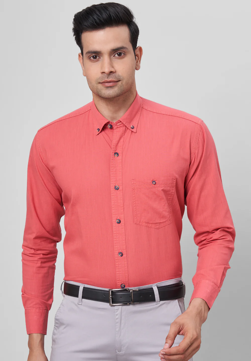 Men Red Smart Fit Formal Shirt