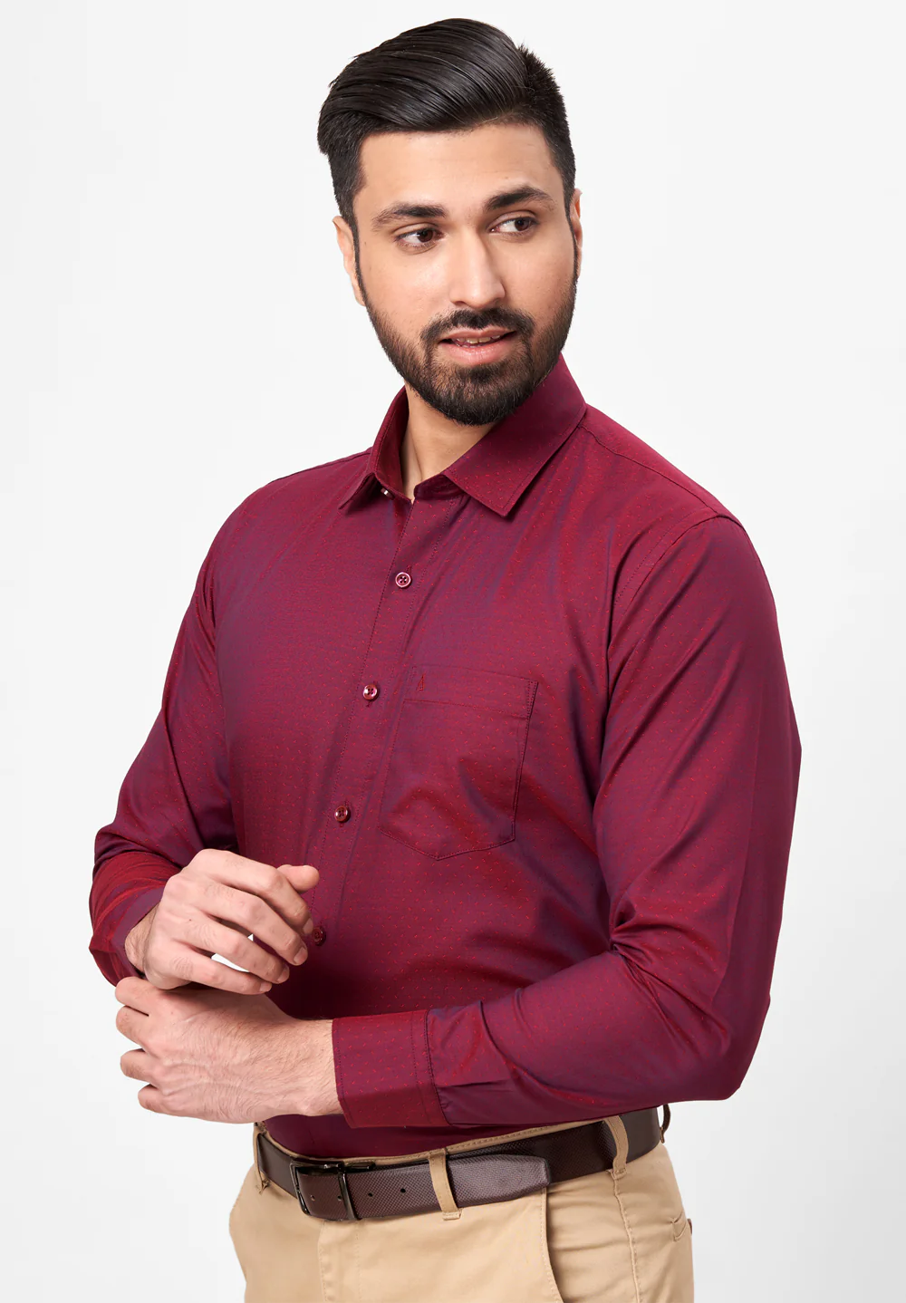 Men Red Slim Fit Formal Shirt