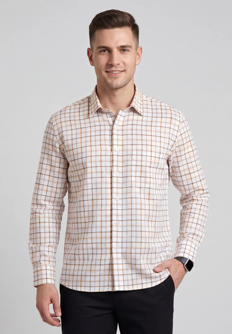 Men White Regular Fit Formal Shirt