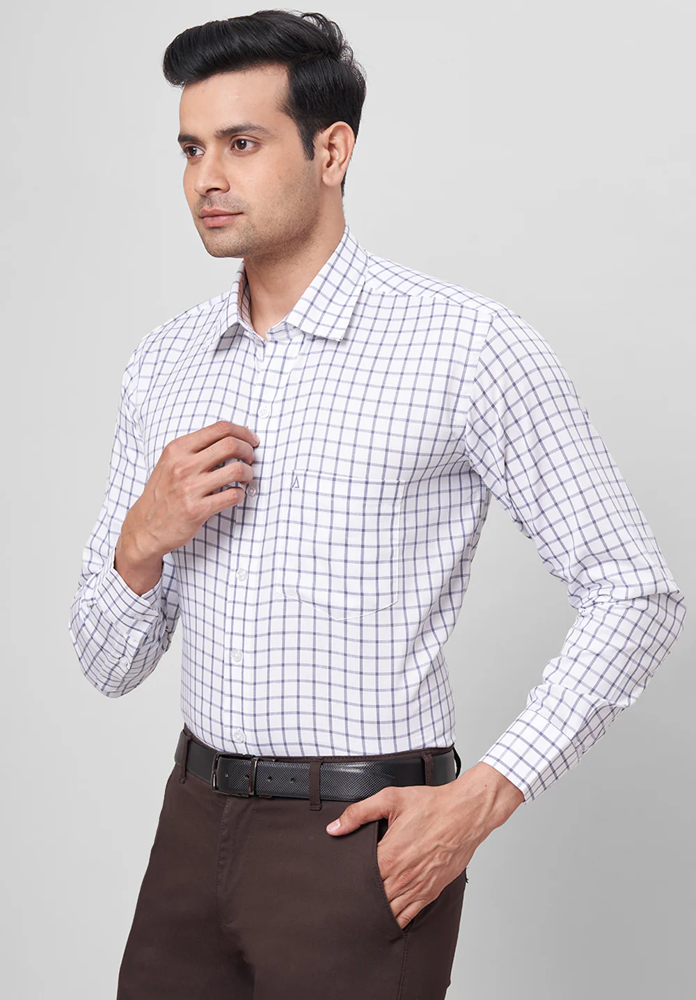 Men White Regular Fit Formal Shirt - Image 5