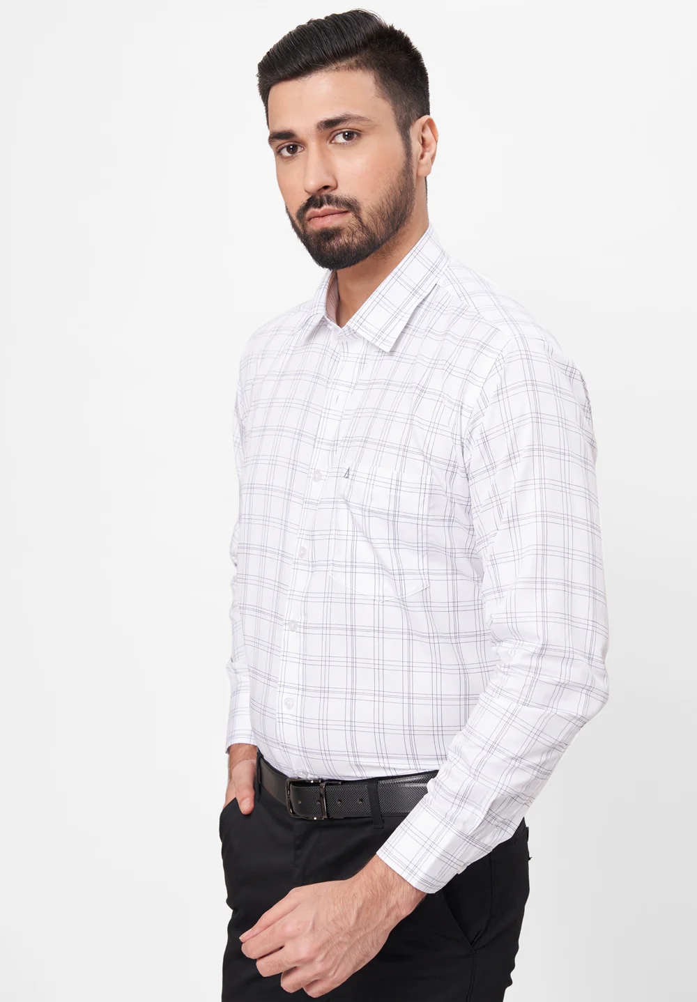 Men White Regular Fit Formal Shirt - Image 4