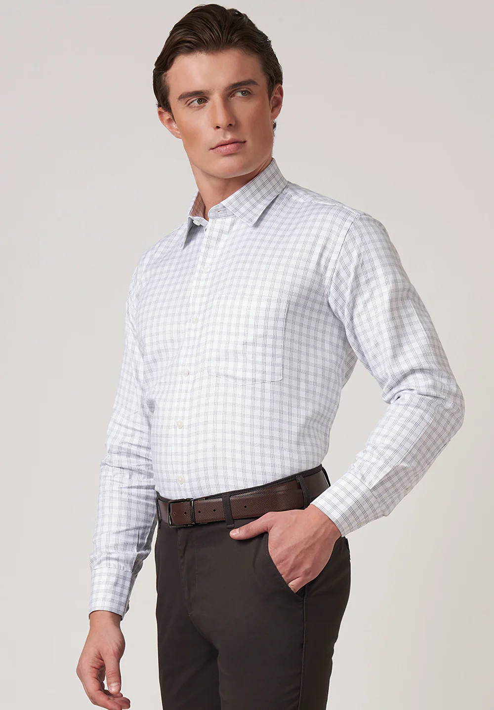 Men White Regular Fit Formal Shirt - Image 3