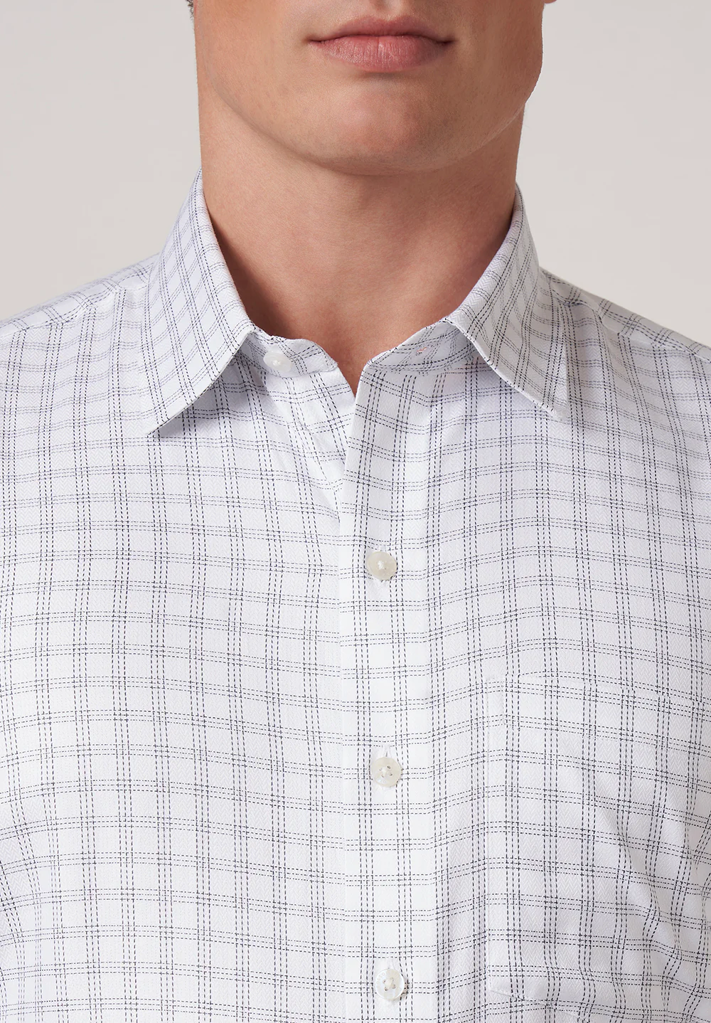 Men White Regular Fit Formal Shirt - Image 4