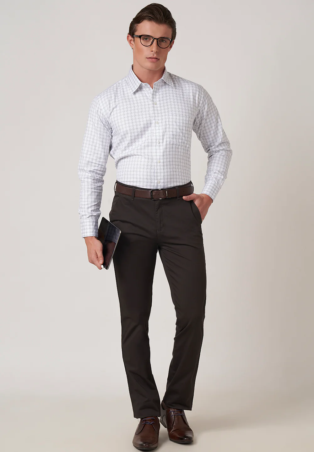 Men White Regular Fit Formal Shirt - Image 5