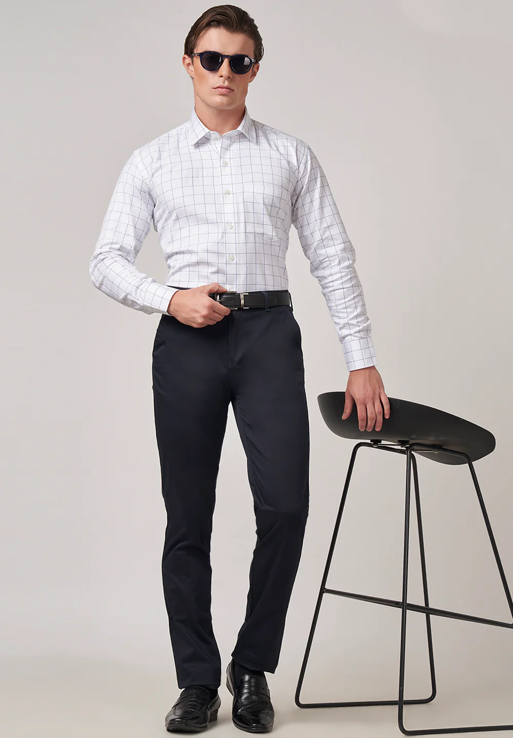 Men White Regular Fit Formal Shirt - Image 5