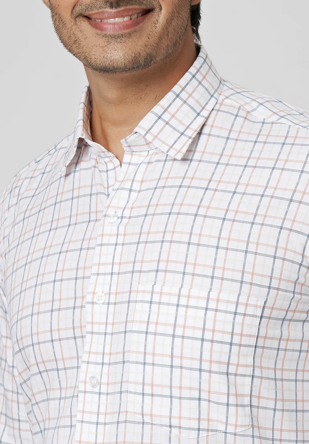 Men White Regular Fit Formal Shirt - Image 3
