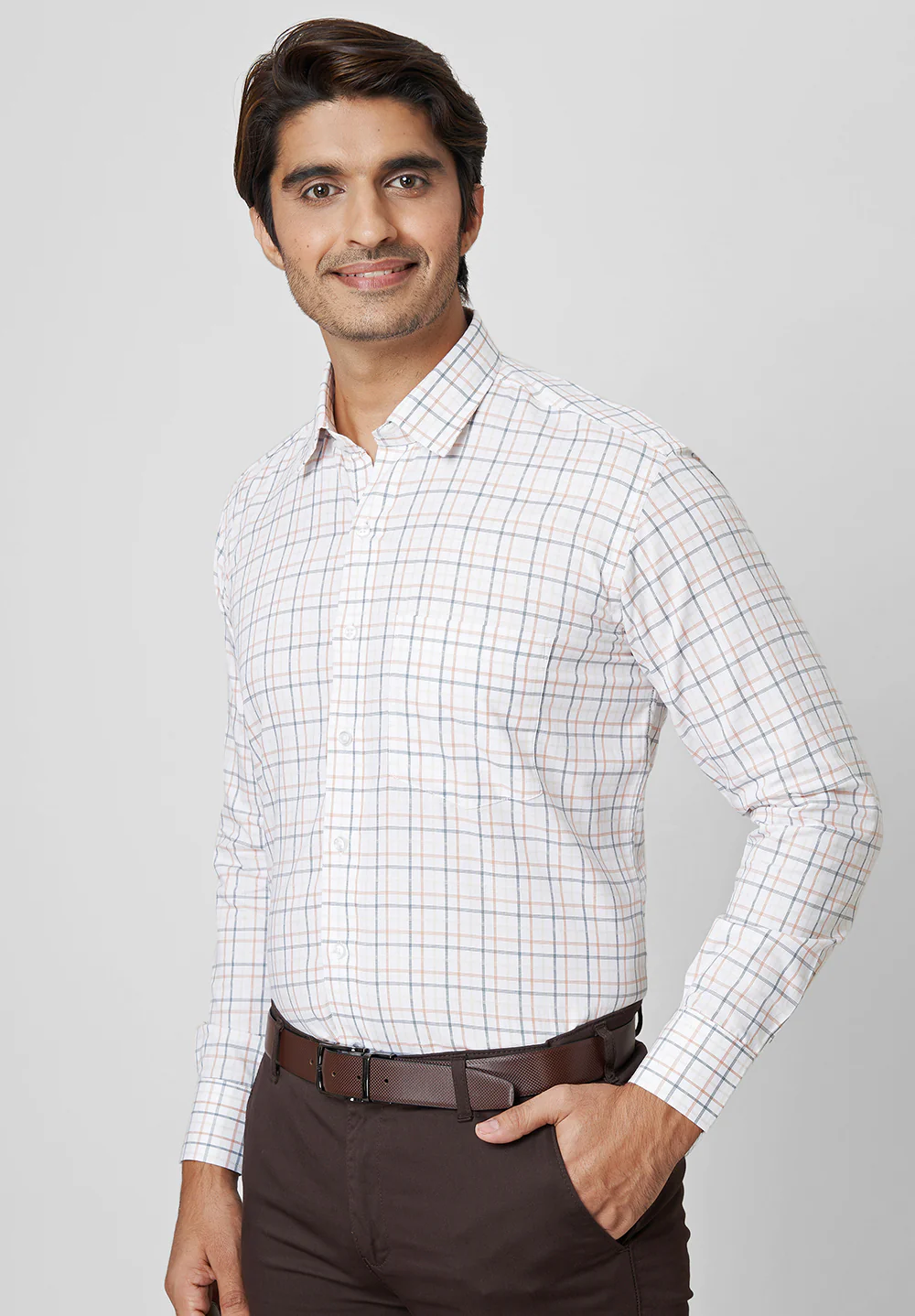 Men White Regular Fit Formal Shirt - Image 5