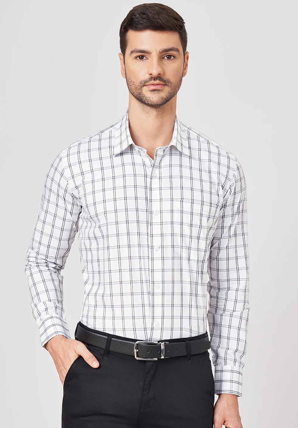 Men White Regular Fit Formal Shirt