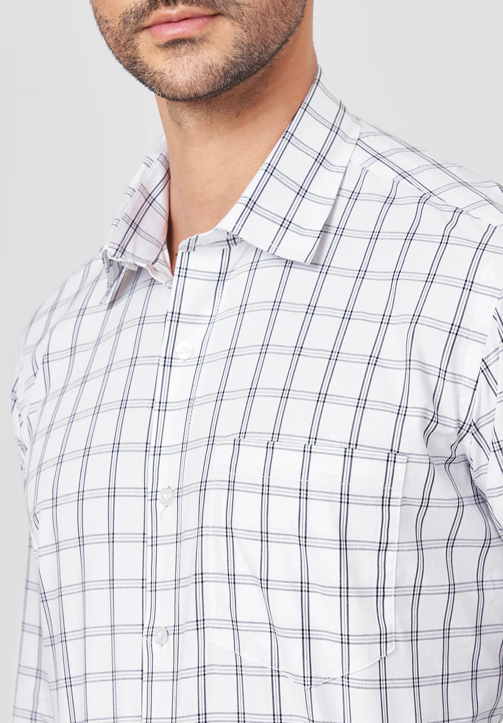 Men White Regular Fit Formal Shirt - Image 4