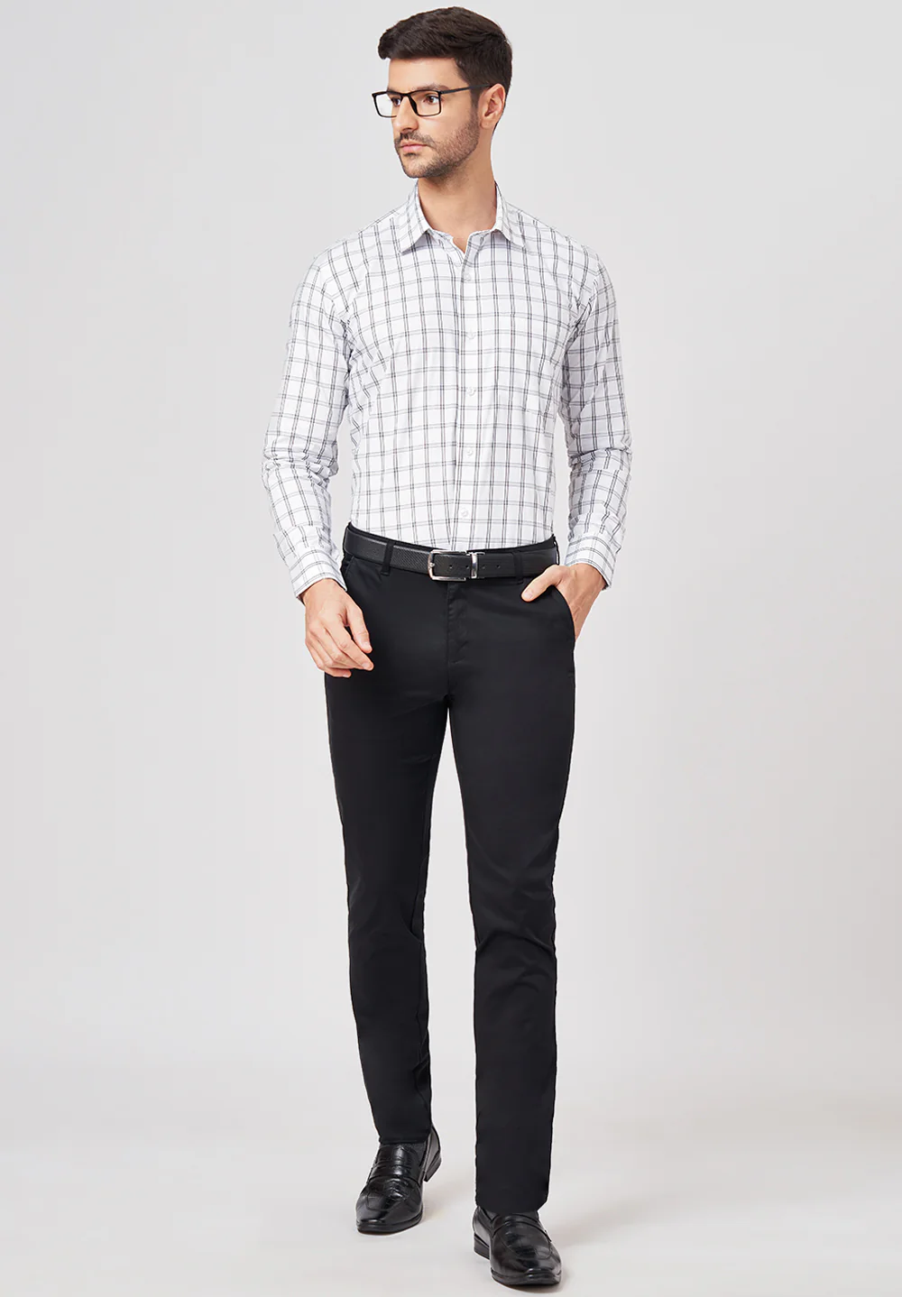 Men White Regular Fit Formal Shirt - Image 5