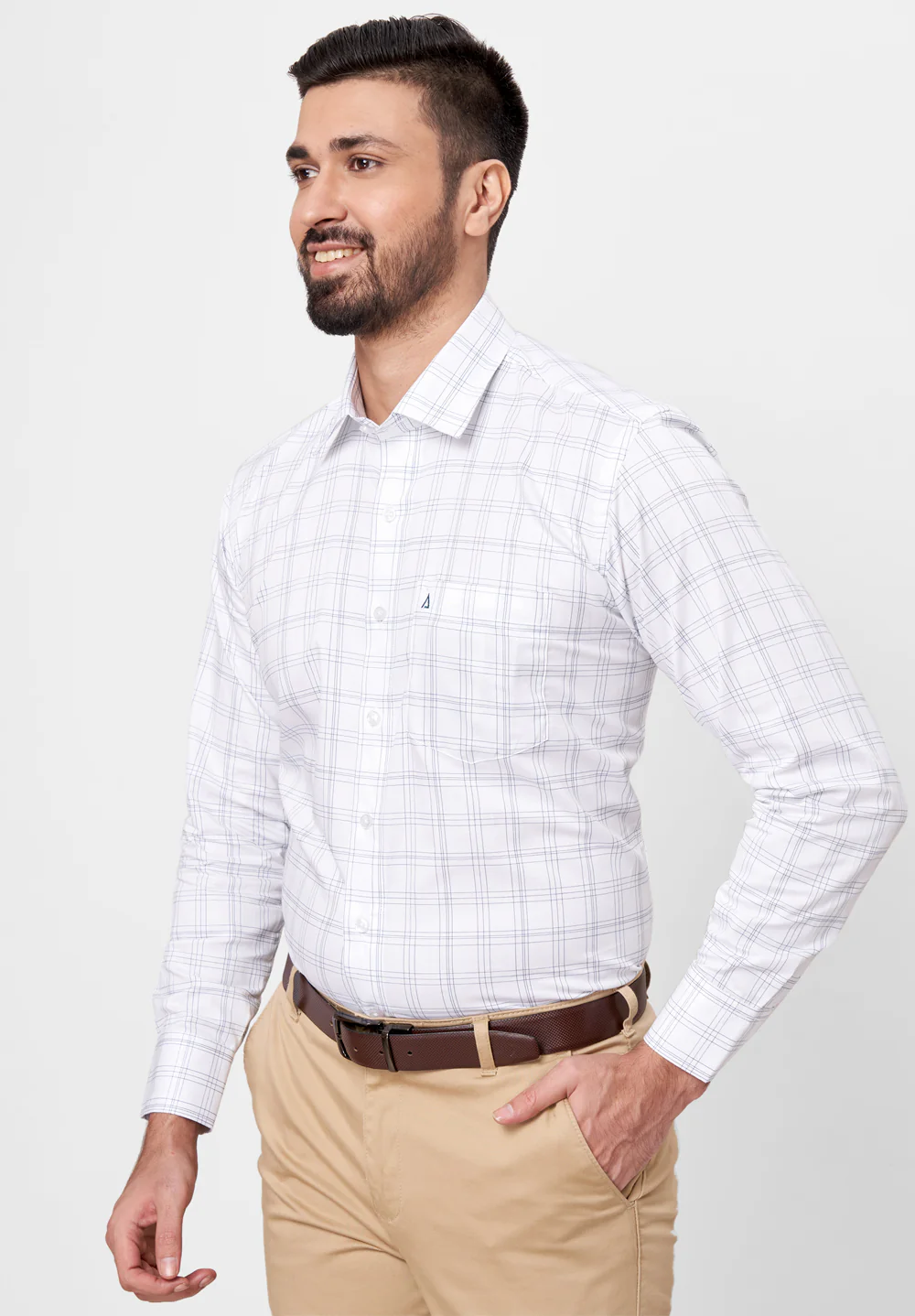 Men White Regular Fit Formal Shirt - Image 5