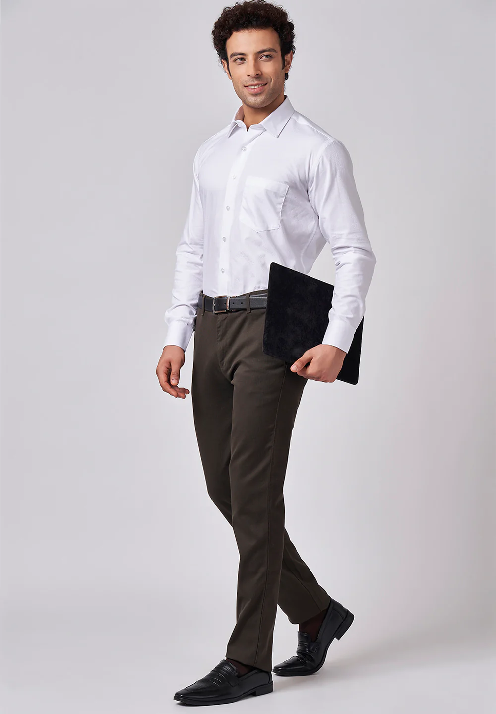 Men White Regular Fit Formal Shirt - Image 5