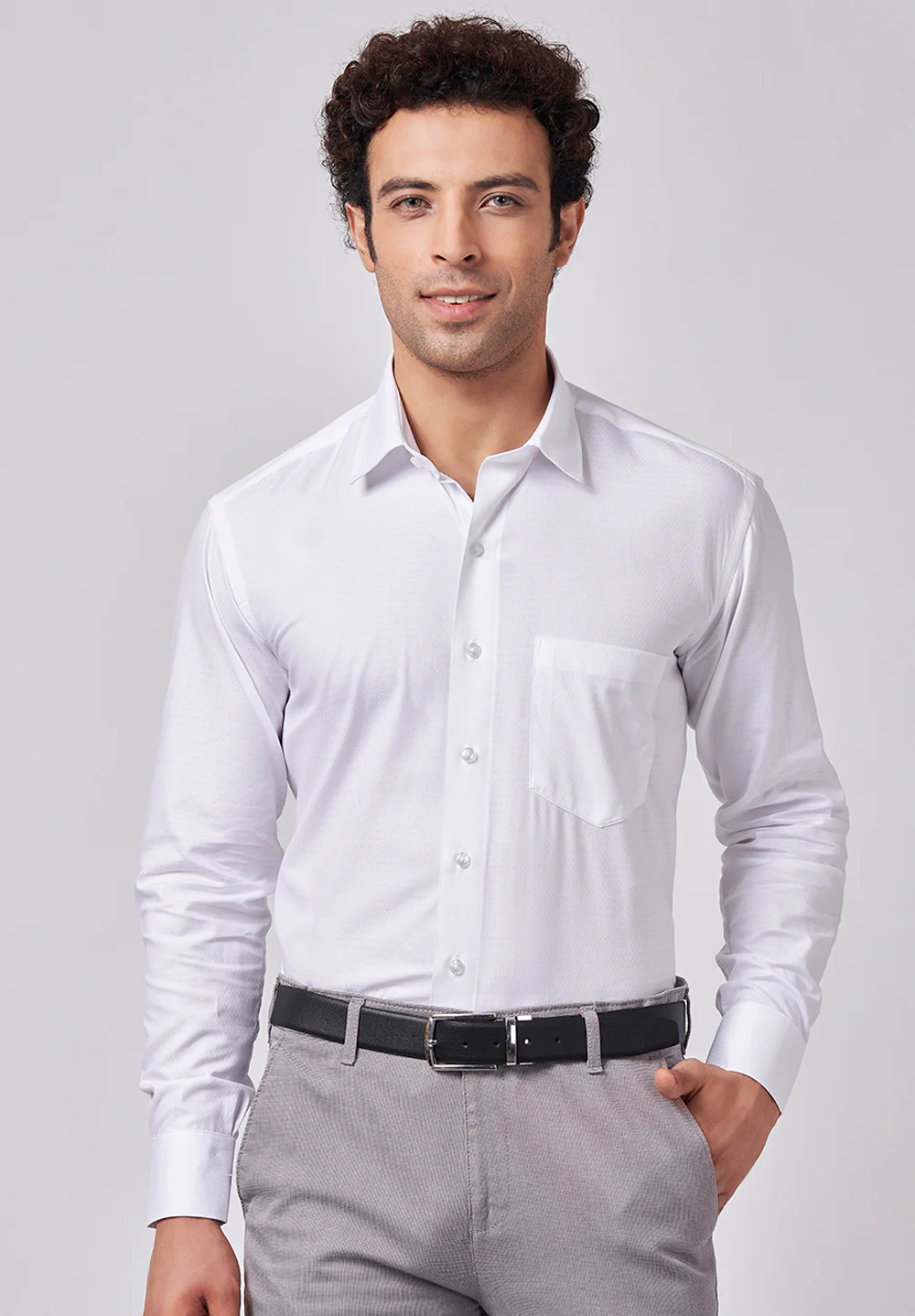 Men White Regular Fit Formal Shirt