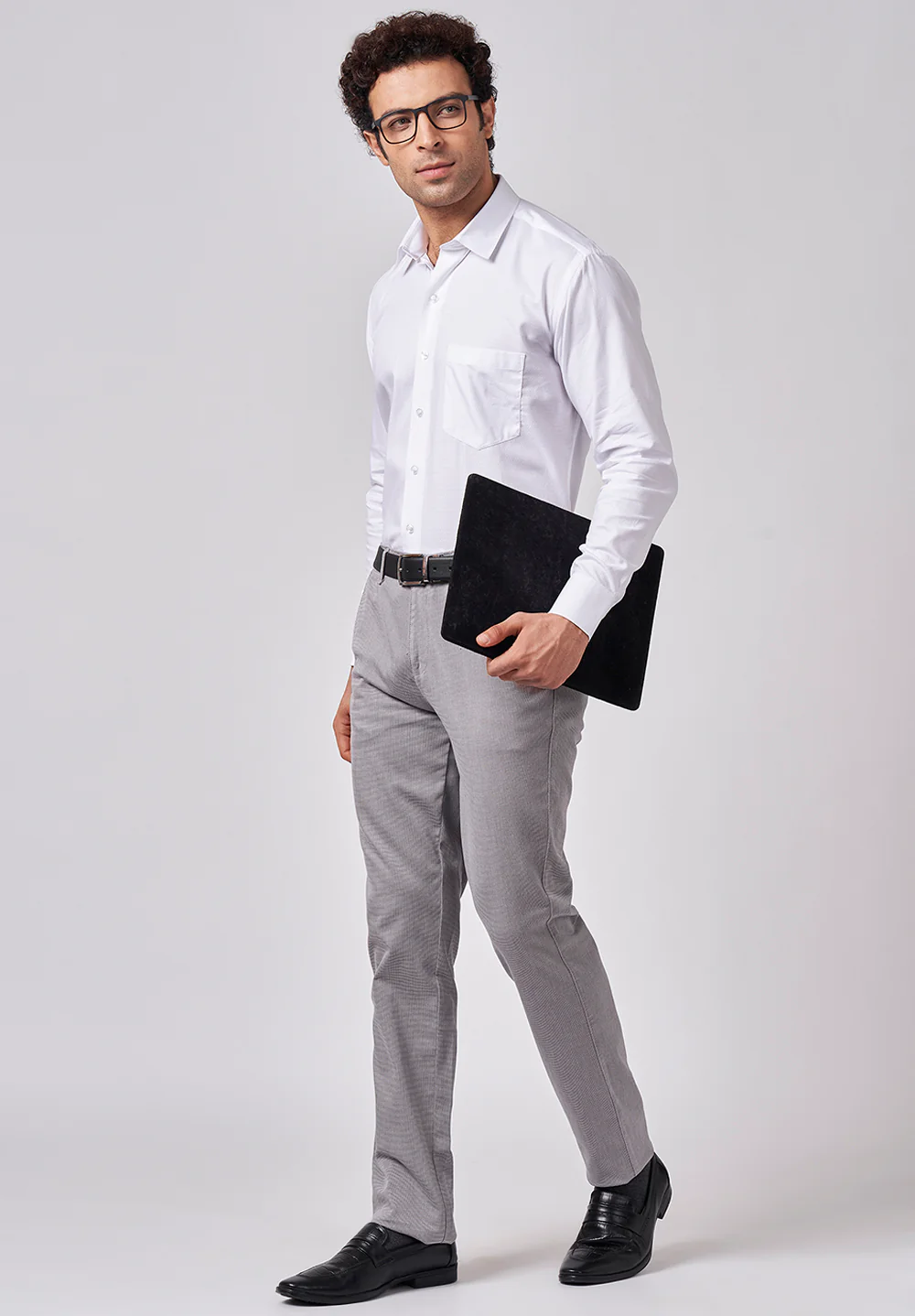 Men White Regular Fit Formal Shirt - Image 5