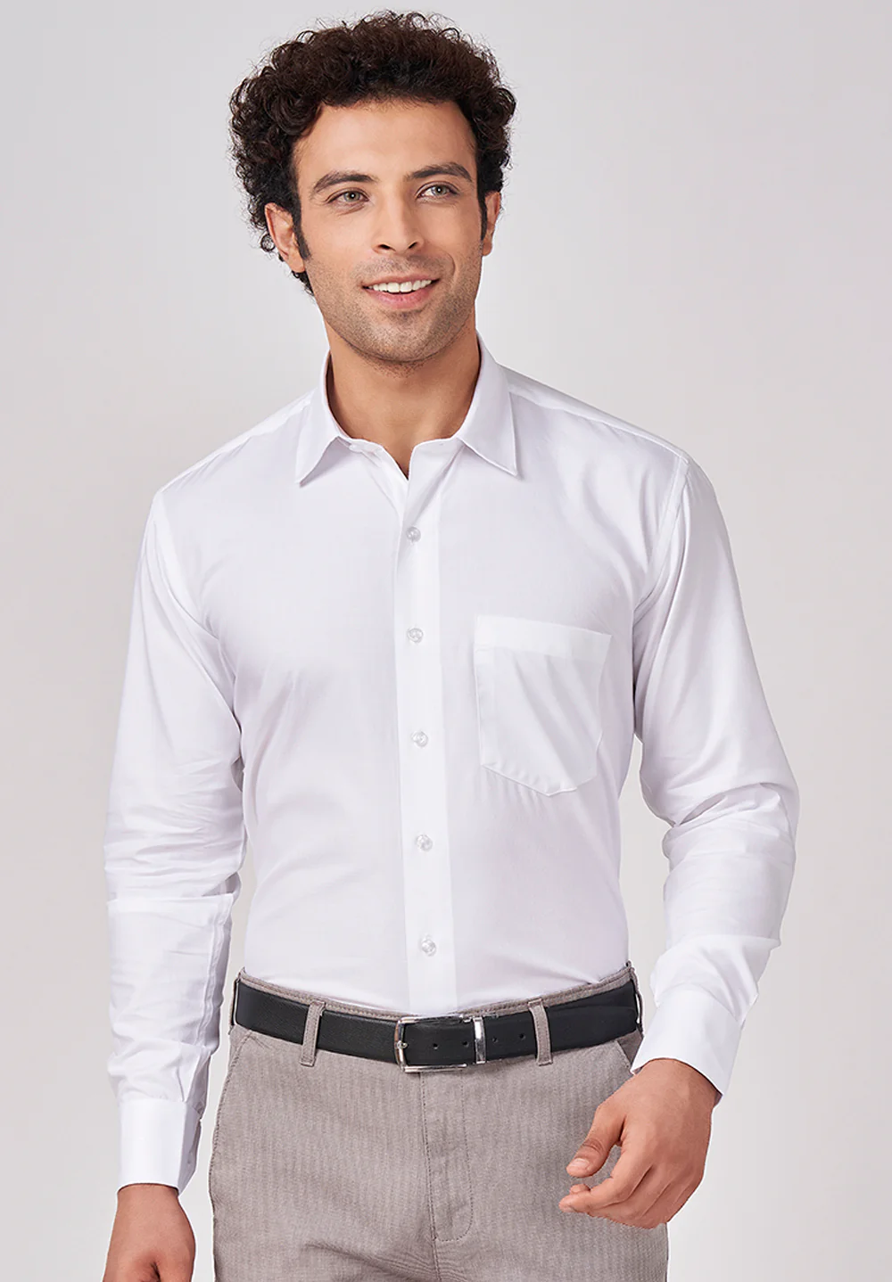 Men White Regular Fit Formal Shirt