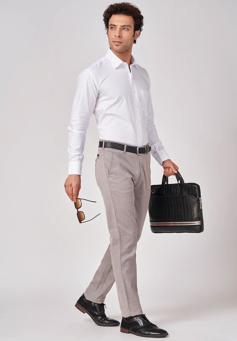 Men White Regular Fit Formal Shirt - Image 5